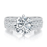 A.Jaffe Modern Three Row Diamond Pave Engagement Ring