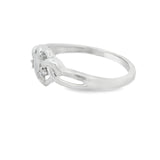 White Gold Double Heart Diamond Ring