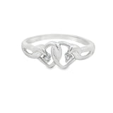 White Gold Double Heart Diamond Ring
