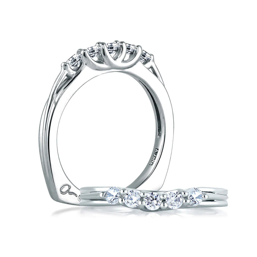 A. Jaffe Signature Five Stone Trellis Diamond Wedding Band