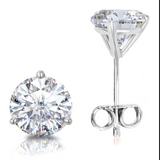 2.50 Carat Lab-Grown Diamond 14k White Gold Solitaire Stud Earrings