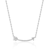 White Gold Diamond Arrow Necklace