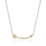 Yellow Gold Arrow Dia Necklace