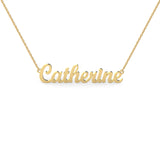 Malo Bands Diamond Name Necklace – NA-004Y “Catherine” Script Font with Chain, 14K Gold, .25ctw