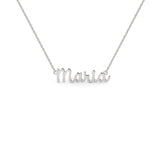 Malo Bands Diamond Name Necklace – NA-013W “Maria” Script Font with Chain, 14K Gold, .25ctw