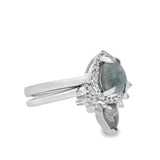 White Gold Salt And Pepper Diamond Halo Wedding Set