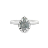 White Gold Salt And Pepper Diamond Halo Wedding Set