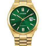 Citizen Tsuyosa NJ0152-51X – Automatic Gold-Tone Stainless Steel Bracelet, Sunray Green Dial Men’s Watch