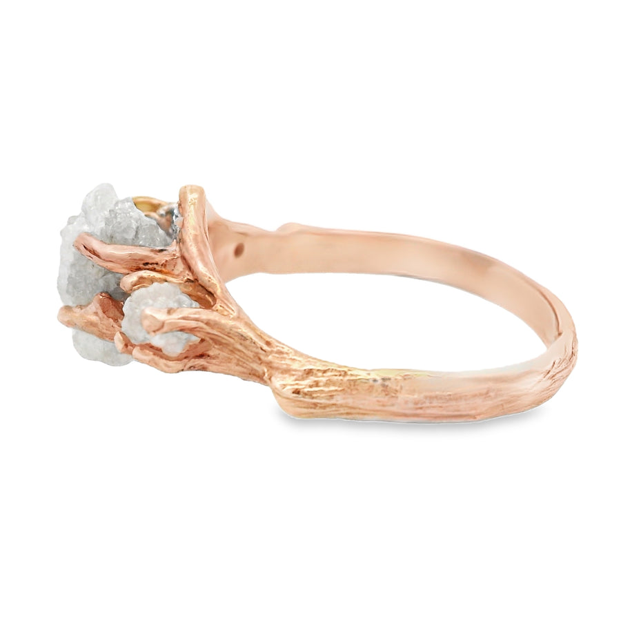 Rose Gold Nature Inspired Rough Diamond Engagement Ring