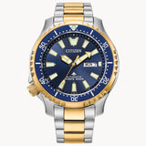 Citizen Promaster Diver NY0154-51L – Automatic Two-Tone Stainless Steel Bracelet, Blue Dial, 200M ISO-Certified Dive Watc