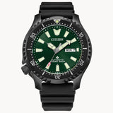 Citizen Promaster Diver NY0155-07X – Automatic Stainless Steel Case, Green Dial, Black Rubber Strap, 200M ISO-Certified Dive Watch