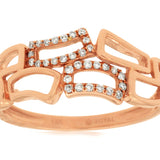 Royal PC7241D Jewelry 14K Rose Gold Modern Link Diamond Fashion Ring – 0.11 CTW