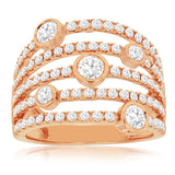 Rose Gold PC8972D  Diamond Fashion Right Hand Ring
