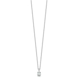14k White Gold 1 carat Lab Grown Diamond VS+ F+ Oval Complete 18 inch Four Prong Pendant Necklace