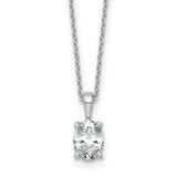 14k White Gold 1 carat Lab Grown Diamond VS+ F+ Oval Complete 18 inch Four Prong Pendant Necklace