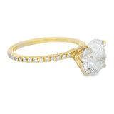 2CT Lab Grown Round Accented Diamond Engagement Ring