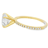 2CT Lab Grown Round Accented Diamond Engagement Ring