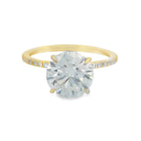 2CT Lab Grown Round Accented Diamond Engagement Ring