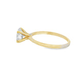 Yellow Gold Round Solitare Diamond Ring - Lab Grown