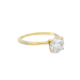Yellow Gold Round Solitare Diamond Ring - Lab Grown