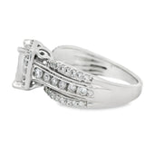 White Gold Cluster Halo Diamond Engagement Ring