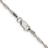 Quality Gold QFC98-20 Sterling Silver Singapore Chain – 1.75mm Width, 20in Length with Lobster Clasp