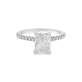 2CTW Radiant Hidden Halo Wedding Set - Lab Grown