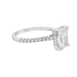 2CTW Radiant Hidden Halo Wedding Set - Lab Grown