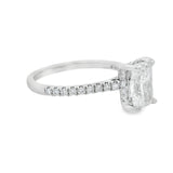 2CTW Radiant Hidden Halo Wedding Set - Lab Grown