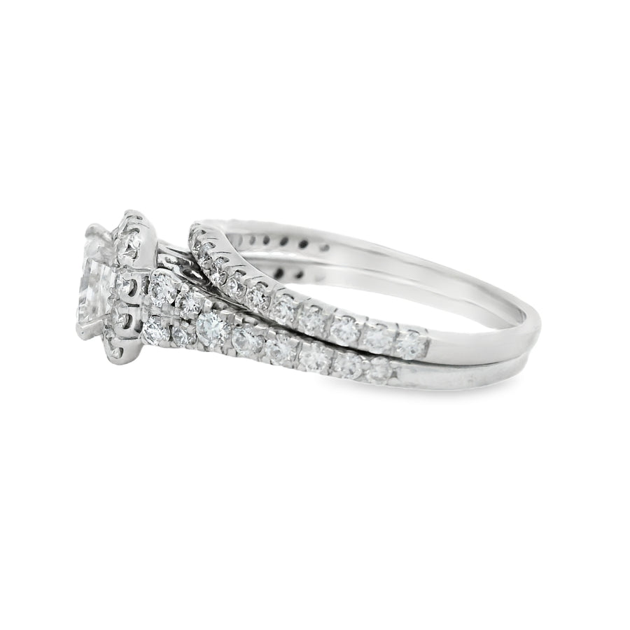 White Gold 1.18CTW Certified Diamond Wedding Set