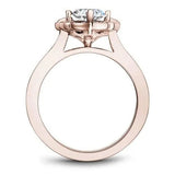 Noam Carver R031-02A – Vintage Oval Halo Diamond Engagement Ring, 14K Rose Gold with Accent Diamonds