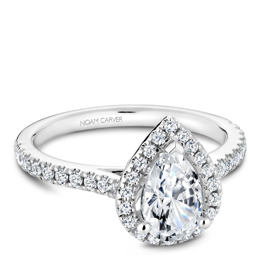 Noam Carver - Pear Halo Diamond Setting