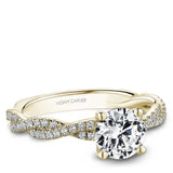 Noam Carver R053-02YS-100A – Twisted Diamond Semi-Mount Engagement Ring, 18K Yellow Gold with Accent Diamonds