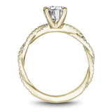 Noam Carver R053-02YS-100A – Twisted Diamond Semi-Mount Engagement Ring, 18K Yellow Gold with Accent Diamonds