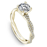 Noam Carver R053-02YS-100A – Twisted Diamond Semi-Mount Engagement Ring, 18K Yellow Gold with Accent Diamonds