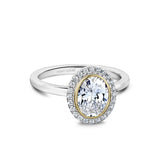 Noam Carver R057-02A – Vintage Oval Halo Diamond Engagement Ring, 14K/18K Gold or Platinum