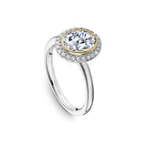 Noam Carver R057-02A – Vintage Oval Halo Diamond Engagement Ring, 14K/18K Gold or Platinum