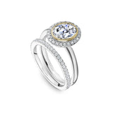 Noam Carver R057-02A – Vintage Oval Halo Diamond Engagement Ring, 14K/18K Gold or Platinum