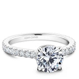Noam Carver R059-01WS-100A – Round Diamond Semi-Mount Engagement Ring, 18K White Gold with Accent Diamonds
