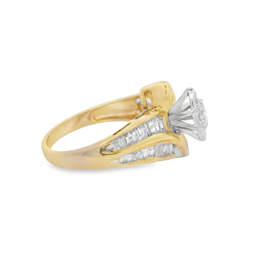 Yellow Gold Marquise And Baguette Diamond Engagement Ring