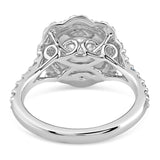 14K White Gold Diamond Engagement Ring with Double Halo – 1cttw to 2cttw Options
