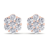 Rose Gold 3/4CTW Diamond Flower Studs