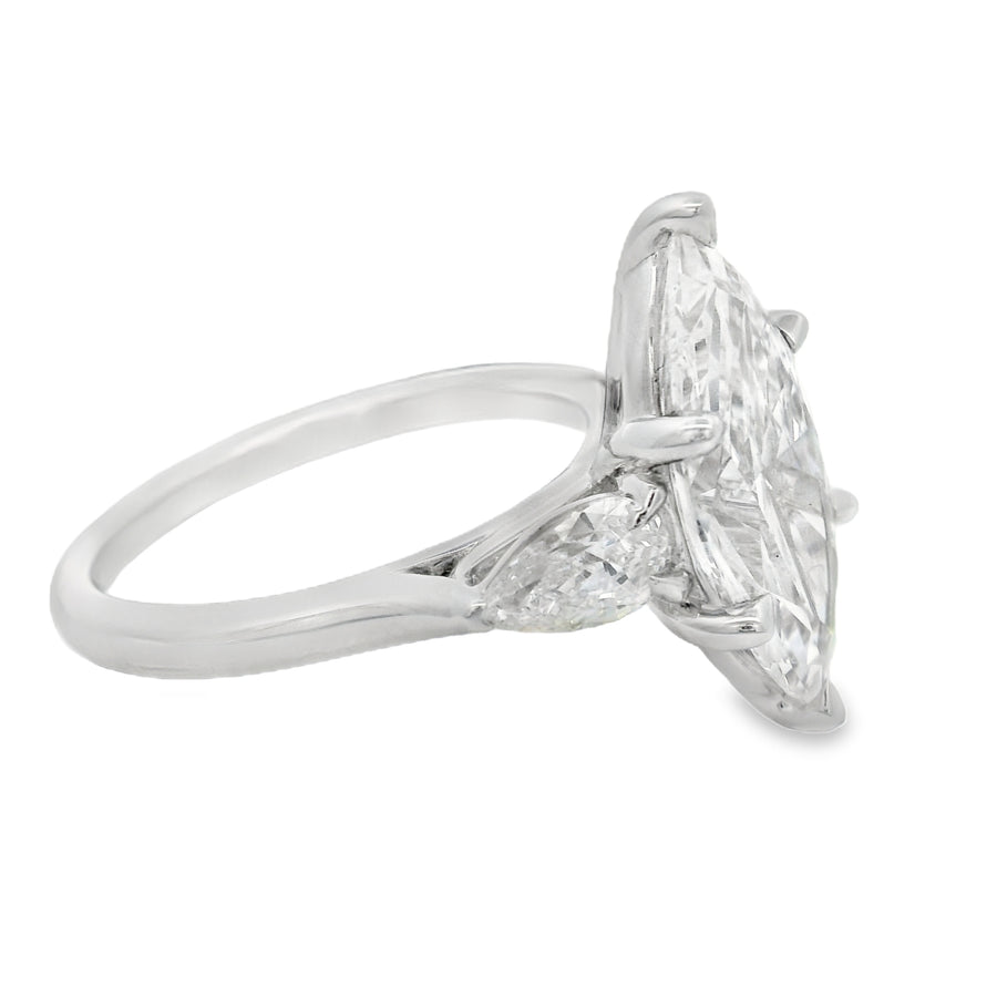 4CT Marquise Three Stone Engagement Ring - Lab Grown