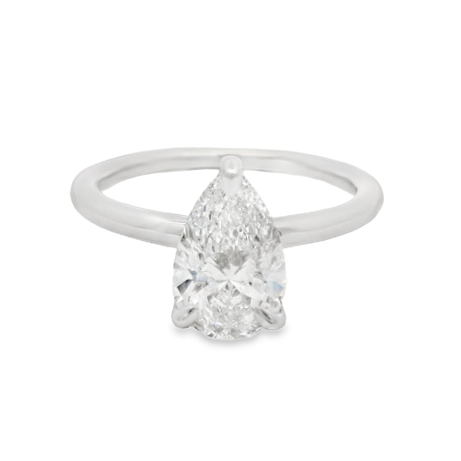 1 1/2CT Pear Solitare Engagement Ring - Lab Grown