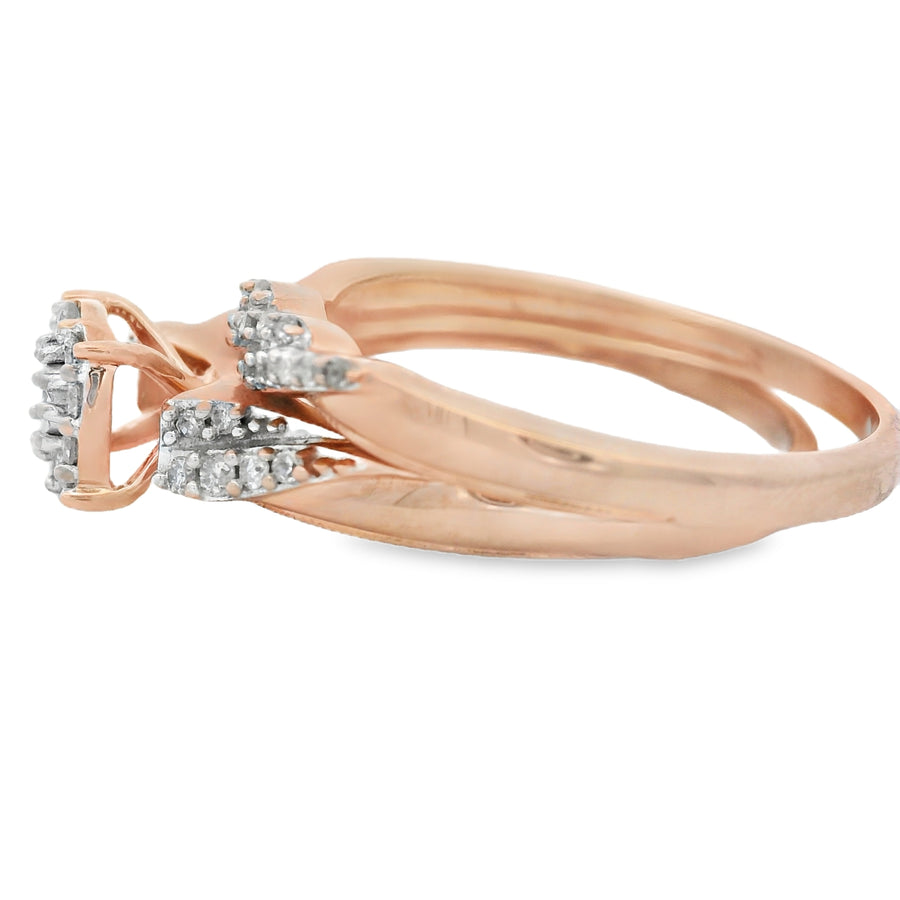 Rose Gold Diamond Twist Wedding Set