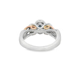 Vera Wang Oval Halo Two-Toned Three Stone Engagement Ring