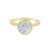 2CT Round Yellow Gold Bezel Engagement Ring - Lab Grown