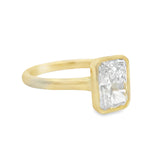 2CT Radiant Yellow Gold Bezel Engagement Ring - Lab Grown