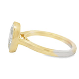 2CT Oval Yellow Gold Bezel Engagement Ring - Lab Grown