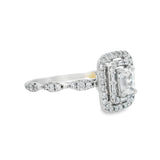 Zac Posen Emerald Double Halo Diamond Engagement Ring